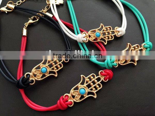 gold hamsa hand rubber bracelet