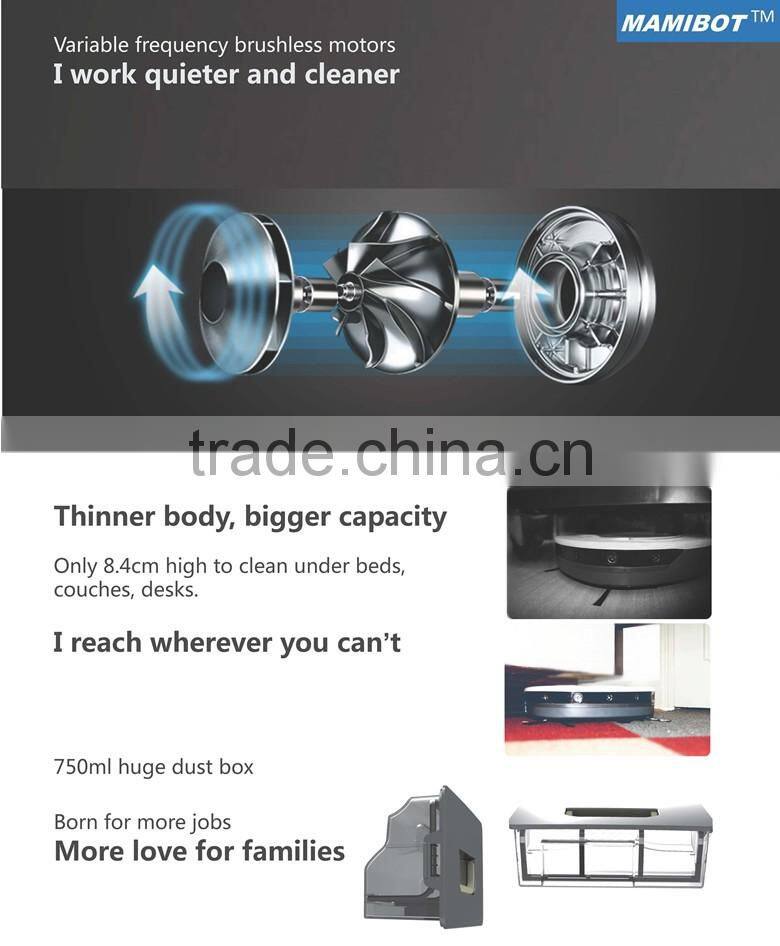 Newest auto Robot Vacuum Cleaner with wet and dry mop remote control