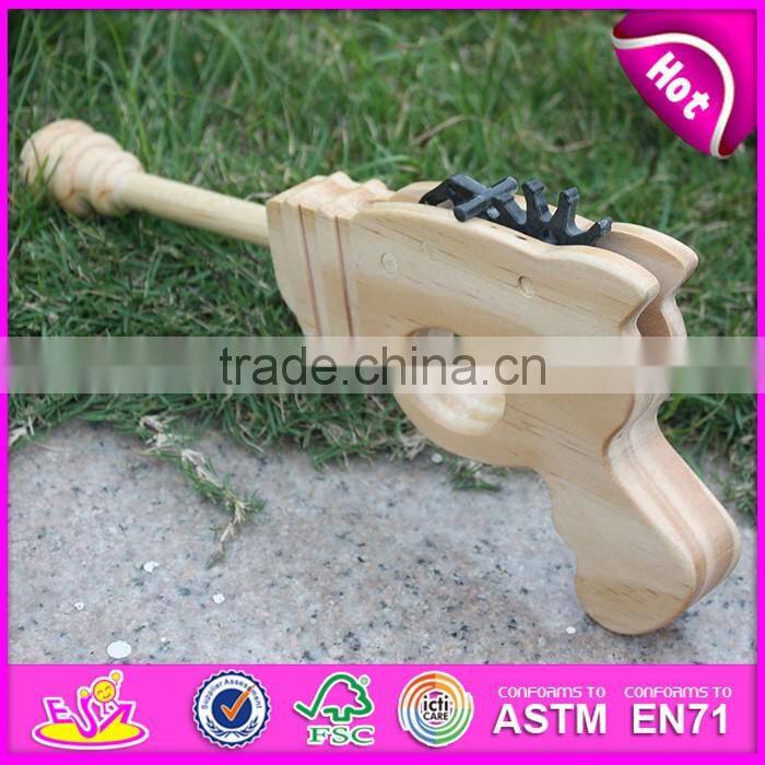 2016 wholesale cheap kids wooden toy gun W02A099