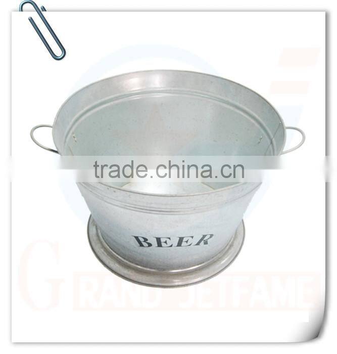 household round big metal ice bucket