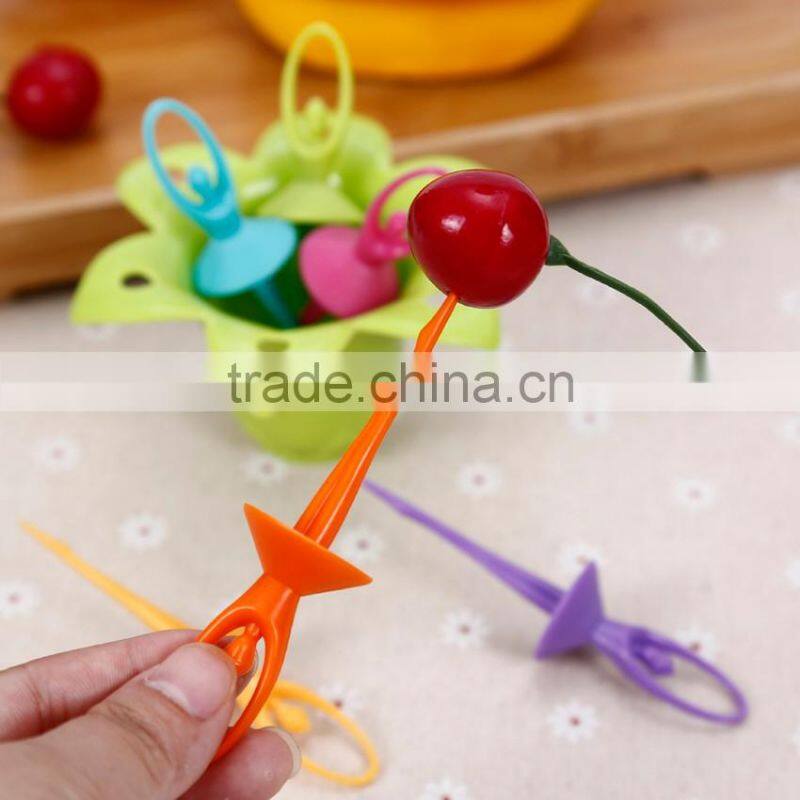 Factory good price ABS colorful disposable top quality plastic fruit fork