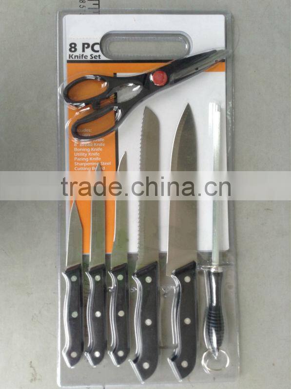 8PCS knife set with knife sharpener