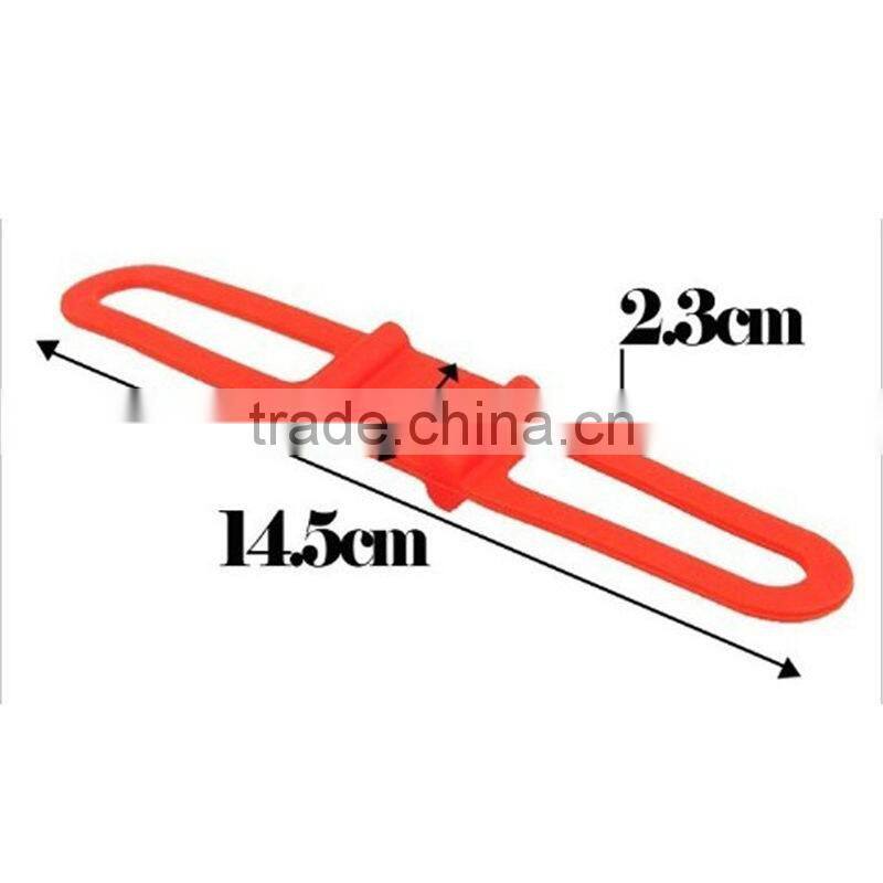 2016 New arrival Torch Phone Flashlight Bands Elastic Silicon Strap Bandage Mountain Road Bicycle Light Mount Holder