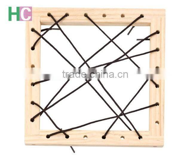2017 new desigh wooden threading frame with cord