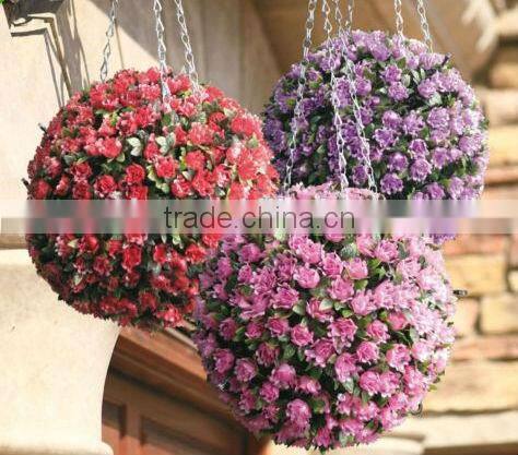 30CM Red Plastic Artificial Hanging Flower Ball Decorative Rose Ball