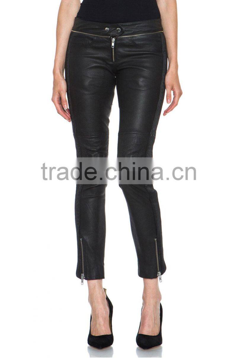 New Womens Sexy Black Tight Skinny Leather Pant Lambskin 4 6 8 10 12 14 16