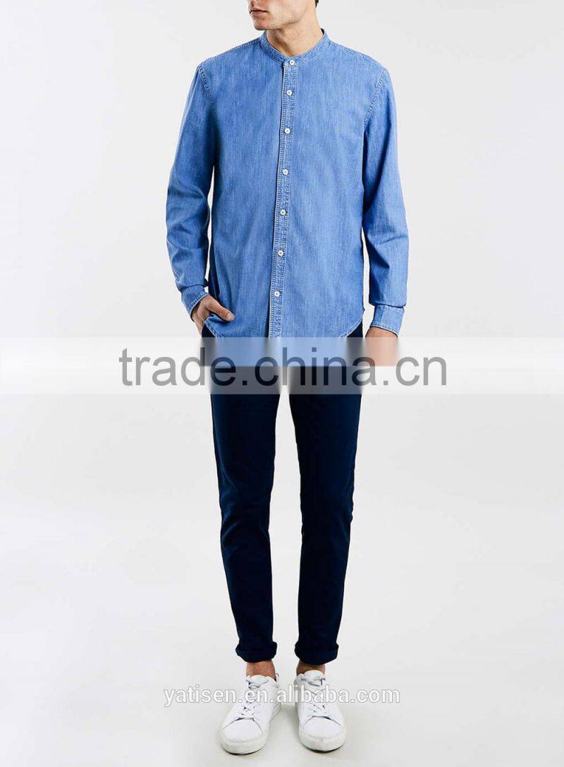 Indigo Stretch Skinny Chinos pants for male latest design cotton mens cheap chino casual pants