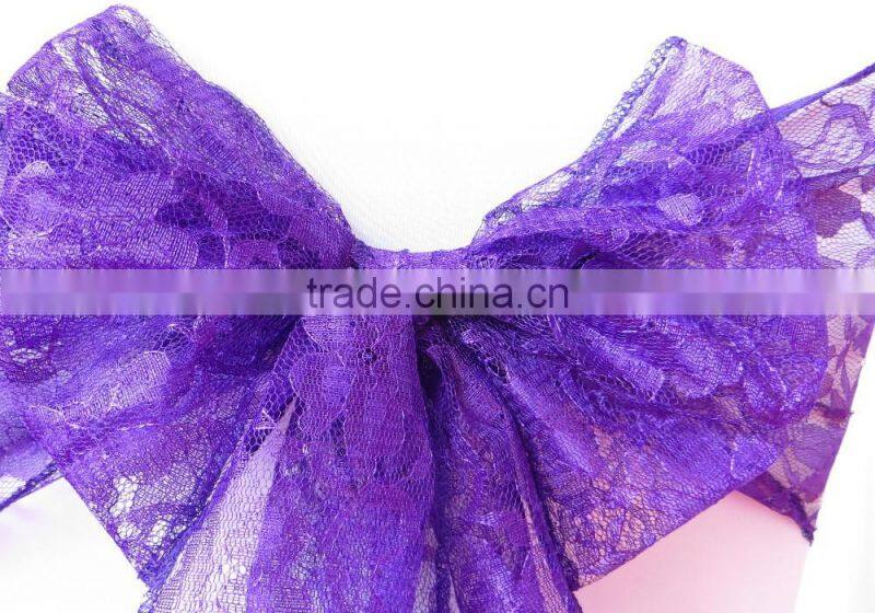 2016 year purple/white/red/black lace chair sash for wedding party decoration