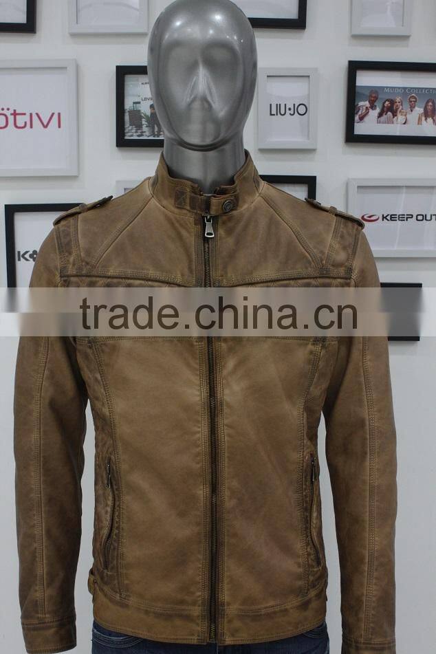 2014 Poland Fashion Man's Leather Jacket wholesell Casual Jackets
