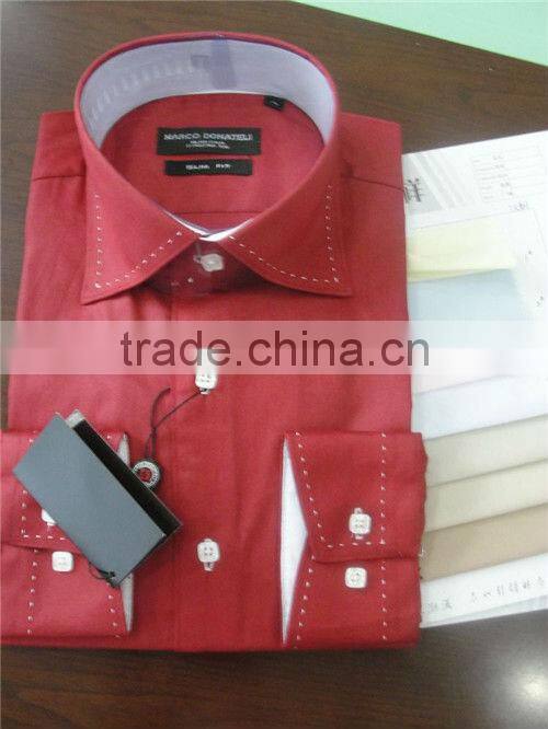 Men's Dress Shirt Italian Latest Shirt Design for Men High Collar Dress Shirts