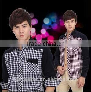 Men's cotton dress shirt with vertical stripe men suit MSRT0013