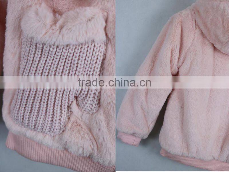 Girls Clothes Cute Coat 2016 Children Winter Pink Coat For Girls