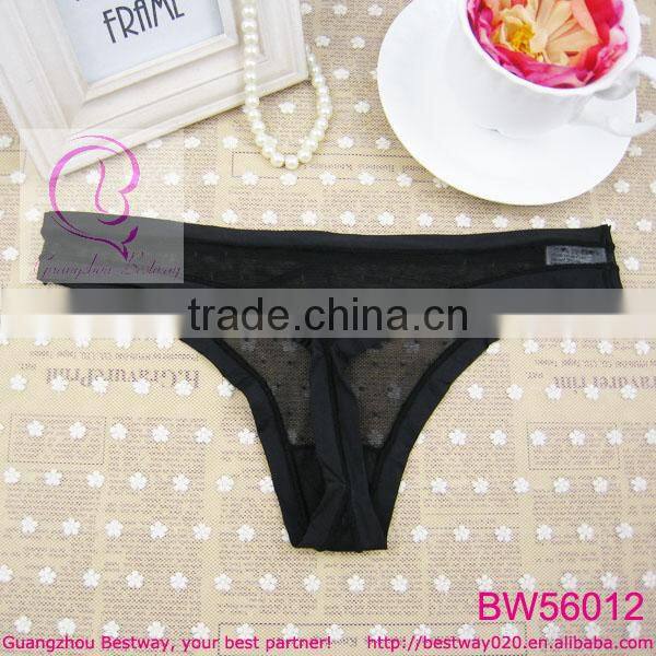 Stock thongs full transparent lace with bow