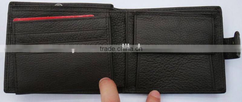 Fashion black brown napa genuine leather purse money wallet for men