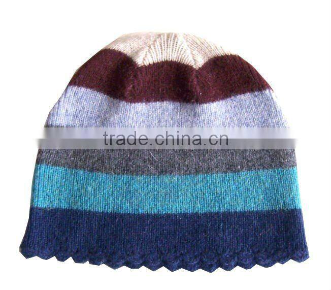 lovely flat knit style kids winter knitted strip hat factory