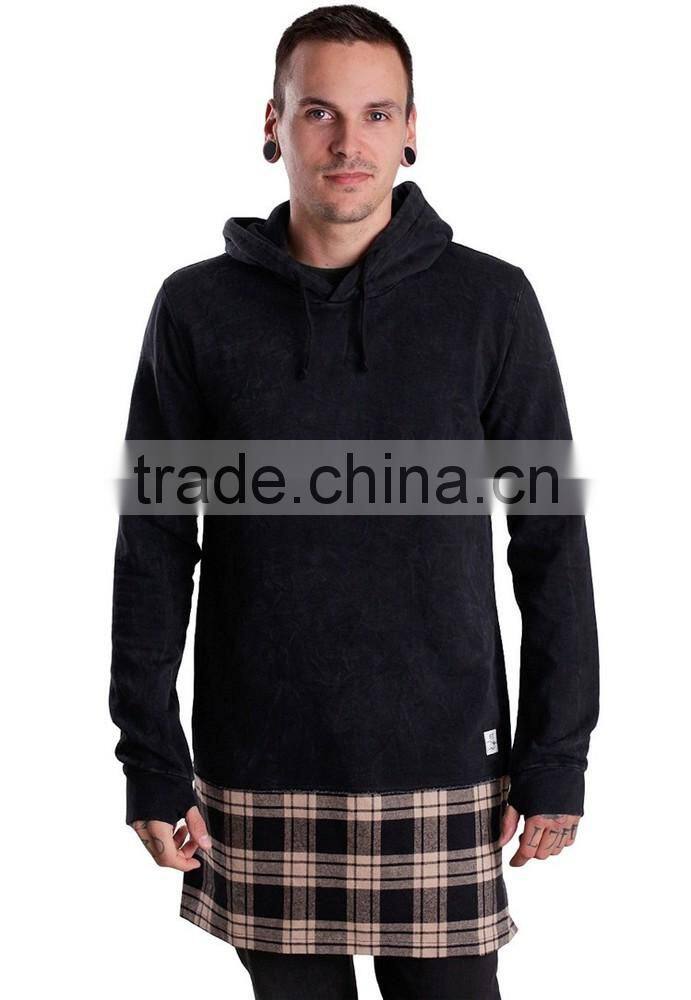 Bulk black fashion extra long thick hoodie tall hoodies