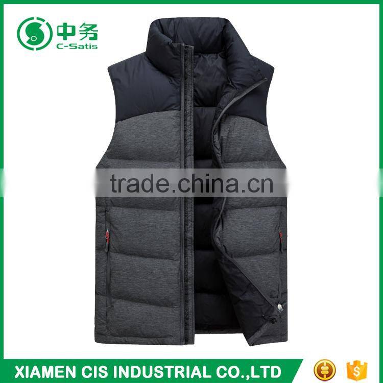 Hot Selling Custom Logo Winter Thick Warm Cotton Padded Down Vest for Man