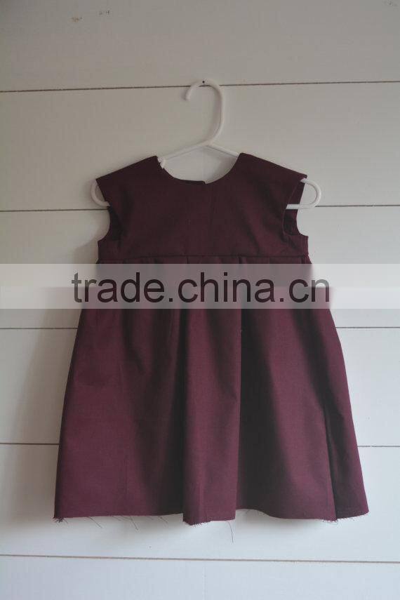 Wholesale Girls Prinecess Dress Baby Clothes Plain Color Baby Cotton Frocks Designs Party Wear Dresses