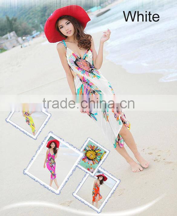 2015 Deep V Wrap Chiffon Swimwear Bikini Cover Up beautiful women swimwear SV001144