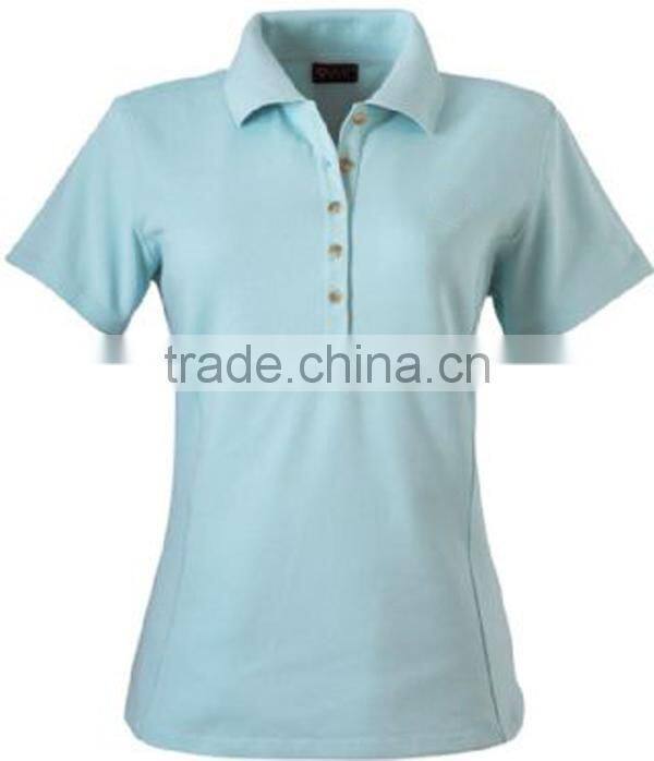 ladies 60% cotton 40% polyester polo shirts green color