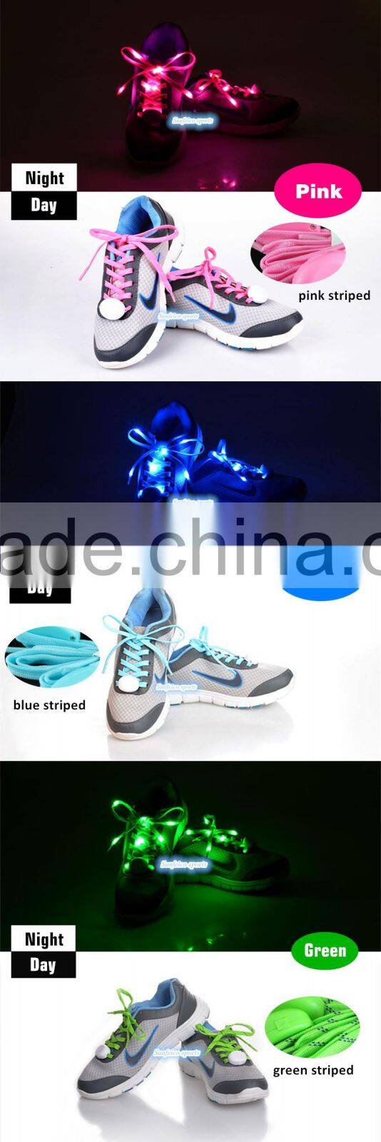 Color Pink Boys Girls Kids Light Up Glow LED Shoelaces Flash Party Disco Shoe Laces Shoe Strings lacets - eBay/Amazon Supplier