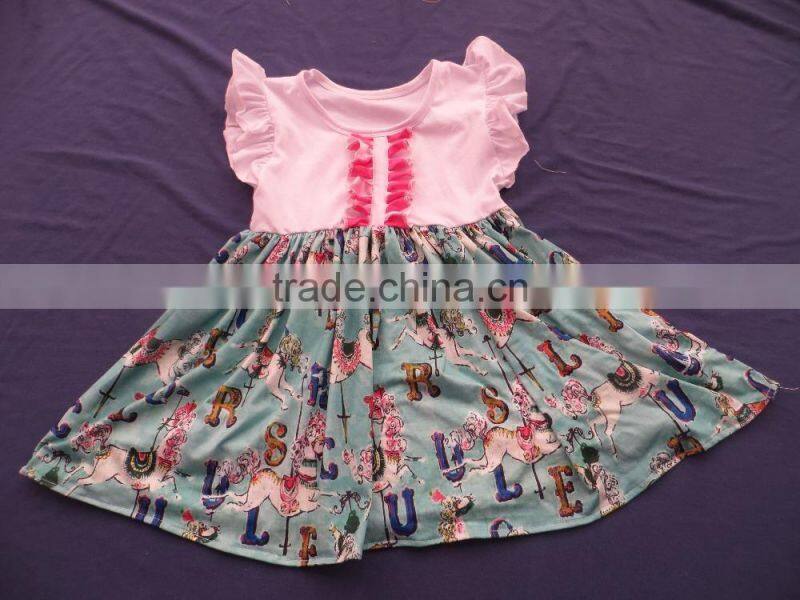 Children's Boutique Clothing Spring Summer Carousel Pattern Set QL-92