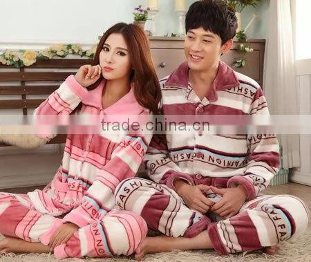 2015 Wholesale Mink Cashmere Couple Winter Pajama Set