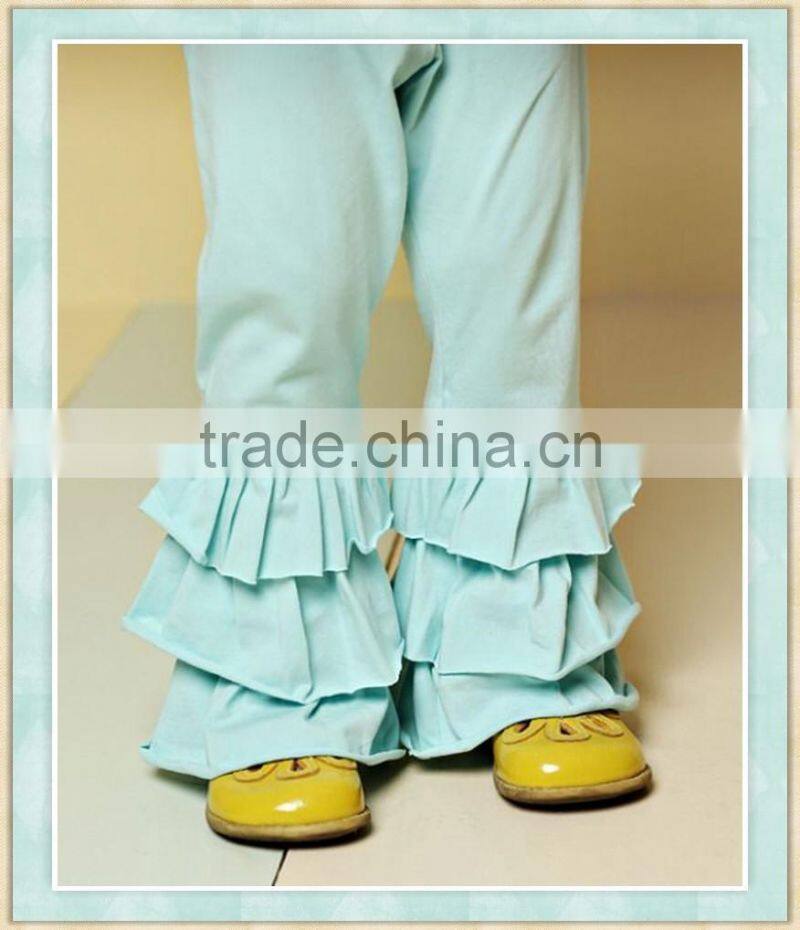teal icing ruffle pants triple ruffle pants high quality wholesale clothing handmade boutique ruffle pants