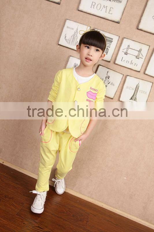 Children's clothing wholesale custom lovely, generous, cotton three-piece suit