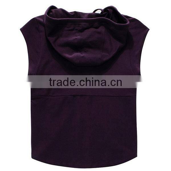 Blank sleeveless hoodies mens zipper sleeveless thin hoodies