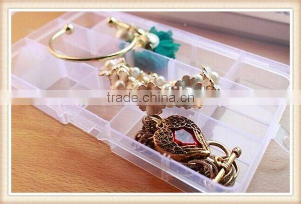 Empty 15 Compartment Plastic Clear Storage Box For Jewelry Rainbow loom bands Container Sundries Organizer