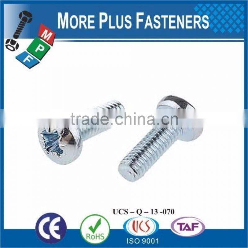 Made in Taiwan Slotted Phillips Pozi Pan Cheese Head Machine Screw Brass Material Stainless Steel Carbon Steel