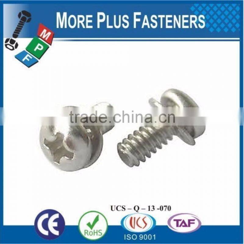 Made in Taiwan Stainless Steel Phillips Pan Head External or Internal Tooth Lockwasher SEMS Screw