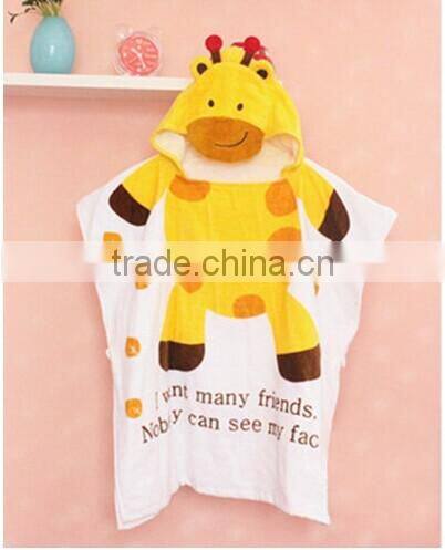 100% cotton animal hooded towel poncho