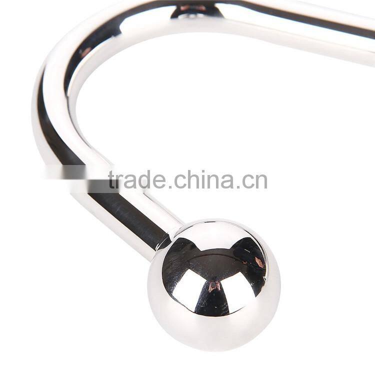 Stainless Steel Anal Hook with Ball Metal Butt Plug Dilator Gay Sex Toys 30*250 mm