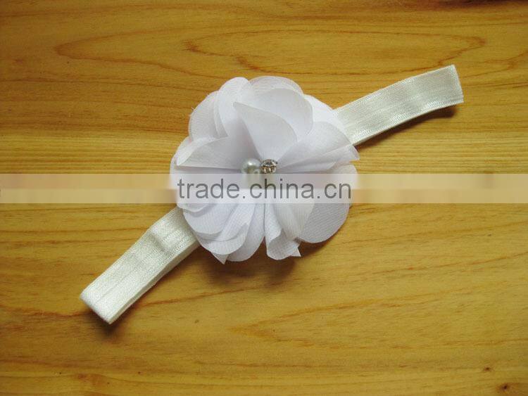 Factory Price Hot Sale ribbon flower cute plain baby headbands kid hair accessory