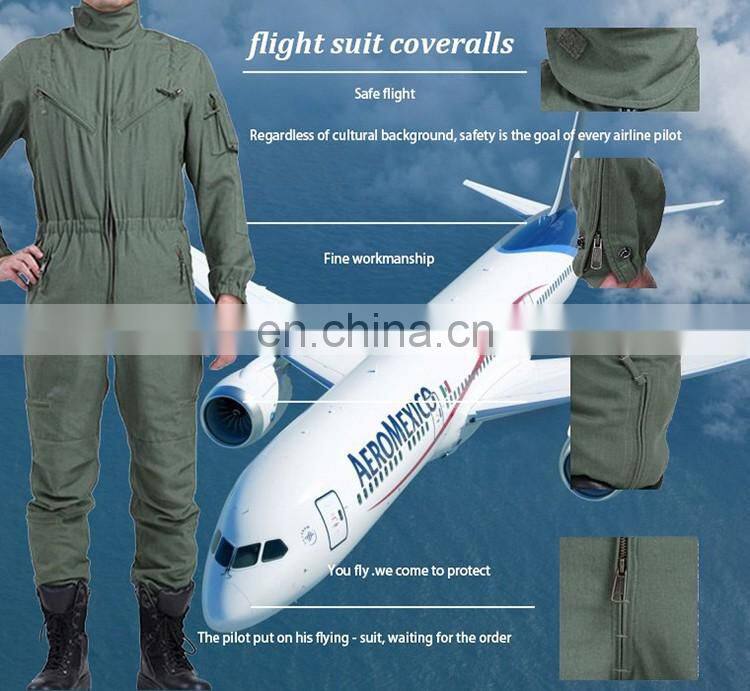 safety Aramid pilot uniform with flame retardant coverall for flight