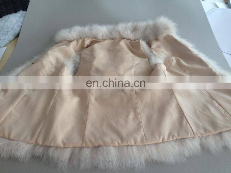 ladies fashion fox fur vest with hock