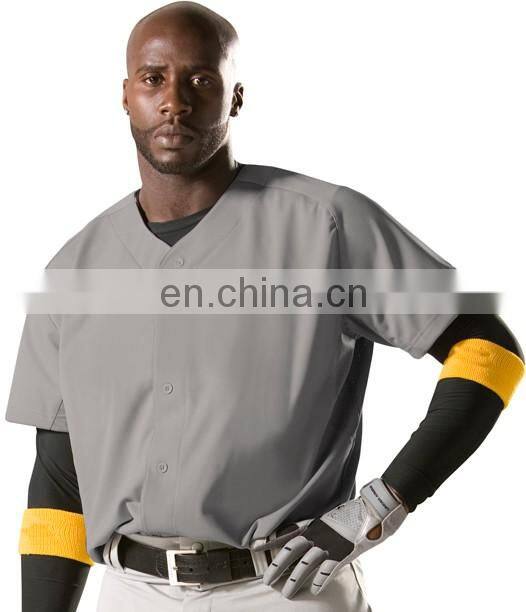 High quality oversize full buttonsplain baseball jersey / blank baseball jersey wholesale white black grey color