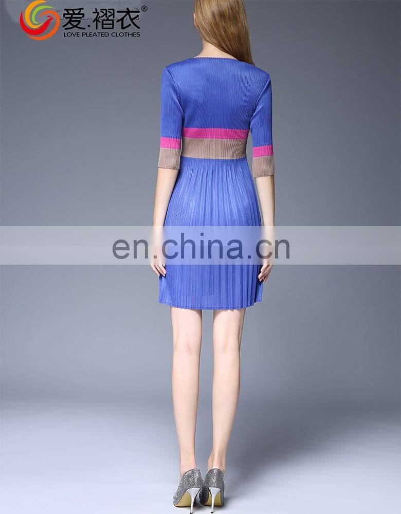 Short Sleeve Mix Color Summer One Piece Girls Dress For Girls