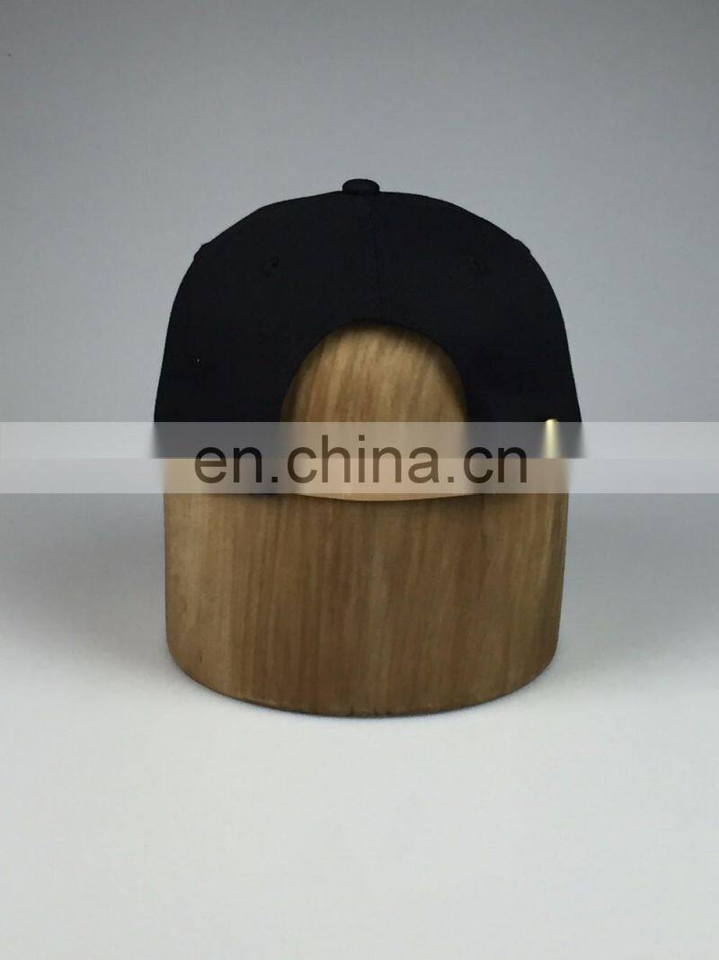 Daijun New Design OEM Hot Sale 100%polyester Grey Plastic Buckle Patch Men Custom Flat Brim Unstructured 6 Panel Hat