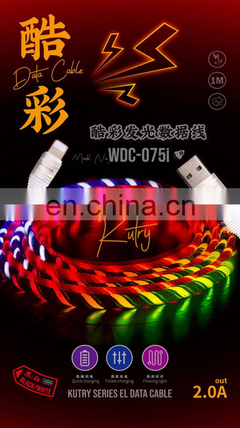 Luminous Data Lines 2.0A 1M Charge Cable For USB-Lightning Apple Mobile Phone