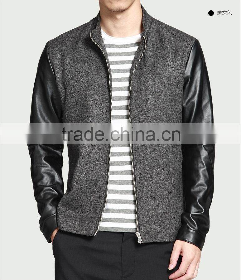 OEM 2015 New Arrival European Style Leather Jacket for Men