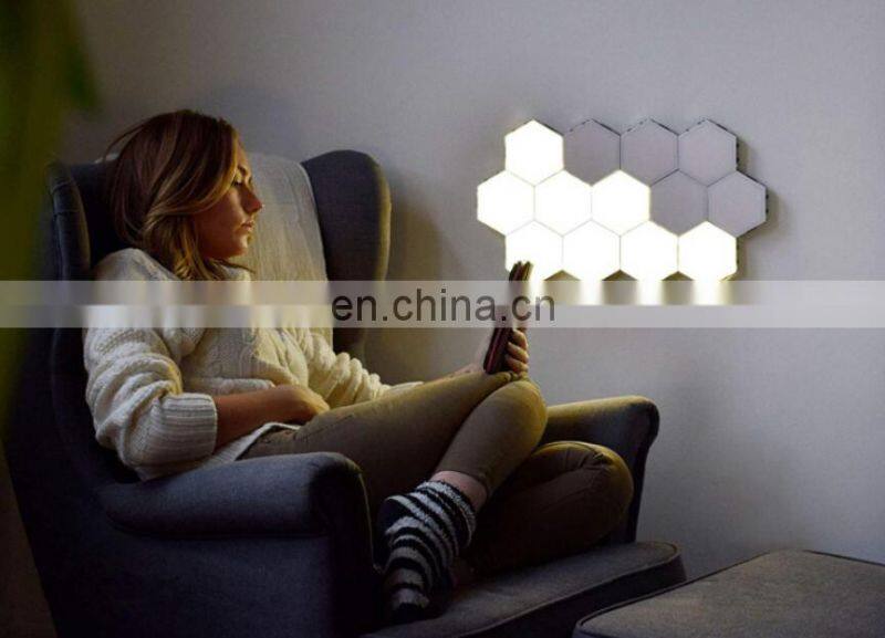 2020 amazon DIY hexagon light electronics touch sensor wall decorative hexagon honeycomb Quantum led modular light