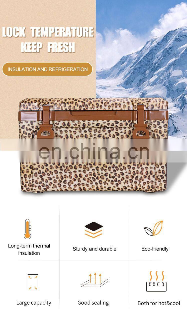 GiNT 50L Outdoor Leopard Design Good Quality Ice Chest Customized Cooler Box