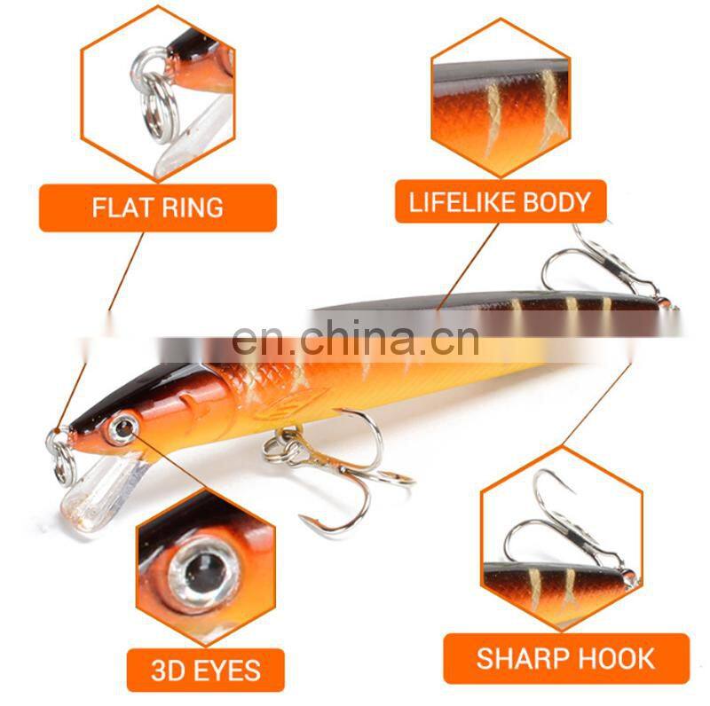10 Colorful 95mm 7.1g Hard Bait Minnow Fishing Lures Tackle 3D Fish Eyes Cheapest Fishing Lure
