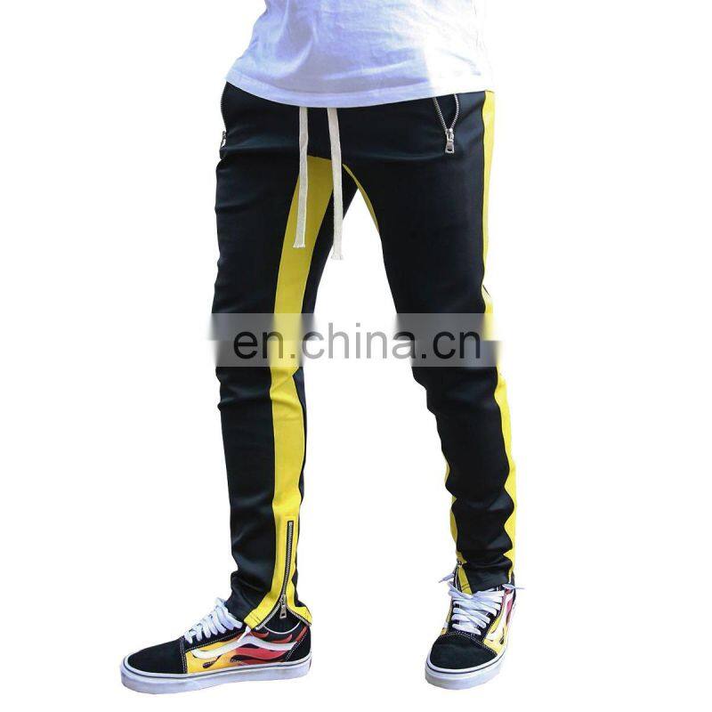 Summer drawstring trousers zipper double pocket long men's sports casual pants