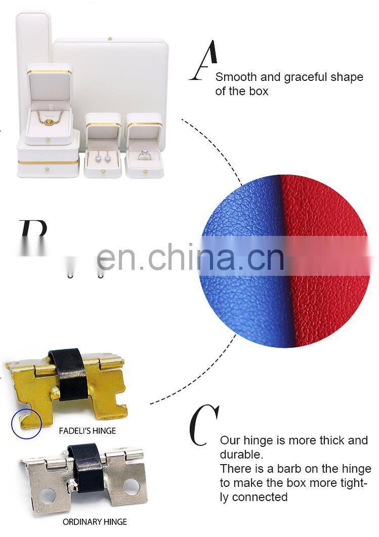 Wholesale Custom Logo Pink Paper Plastic Packaging Box Pu Leather Ring Necklace Bracelet Jewelry Box