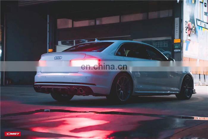 Runde Perfect Fitment For 2017-2019 Audi A4 S5 B9 Upgrade CMST Style Carbon Fiber Front Lip Rear Diffuser Body Kit