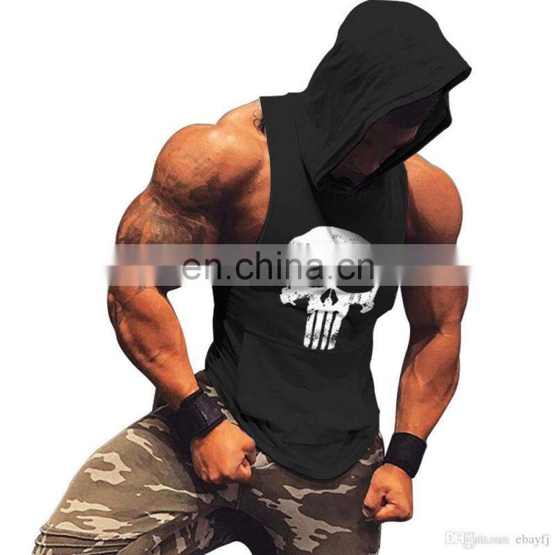 Custom gym tank top tank top with hood stringer tank top men singlet